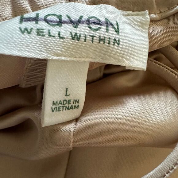 Haven Well Within $99 Flowy Wide Leg Lounge Pants Fawn Women’s L NWOT - Picture 4 of 4